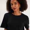T-shirt manches courtes col rond coton noir femme