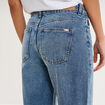 Jean droit taille basse coton denim stone femme
