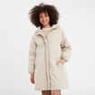 Parka de pluie longue à capuche sable femme