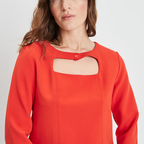 haut manches 34 rouge femme Haut manches 3/4 rouge femme