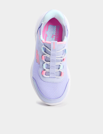 Baskets running à lacets élastiqués violet fille
