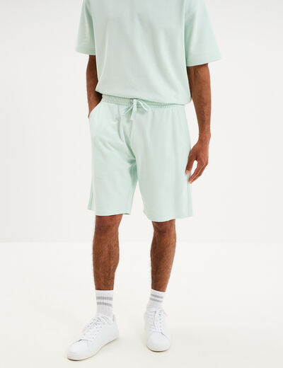 Short de jogging taille &eacute;lastiqu&eacute;e l&eacute;ger vert clair homme