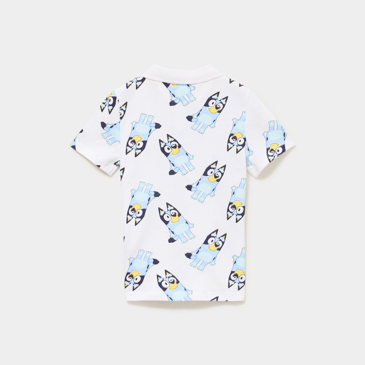 Polo manches courtes coton Bluey blanc gar&ccedil;on
