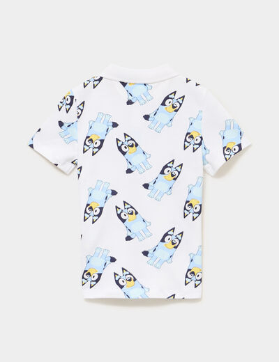 Polo manches courtes coton Bluey blanc gar&ccedil;on
