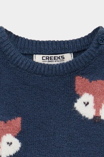 Pull &eacute;paule boutonn&eacute;e bleu b&eacute;b&eacute; gar&ccedil;on