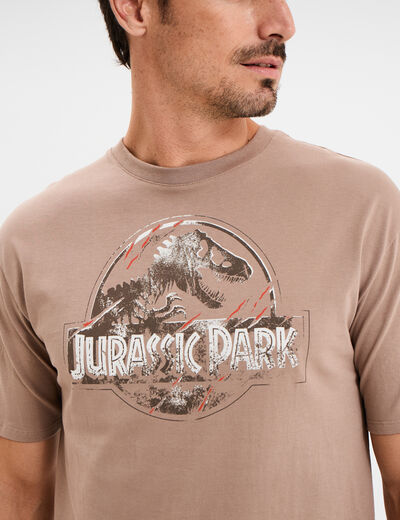 T-shirt manches courtes Jurassic Park marron homme