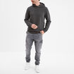 Sweat à capuche hoodie 2 poches zippées vert kaki homme
