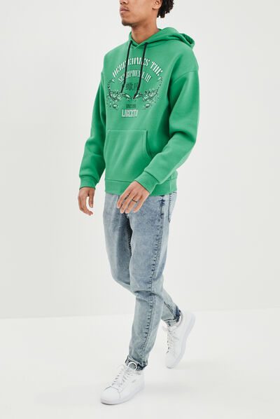 Sweat à capuche hoodie vert homme