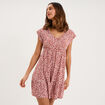 Robe patineuse manches courtes terracotta femme