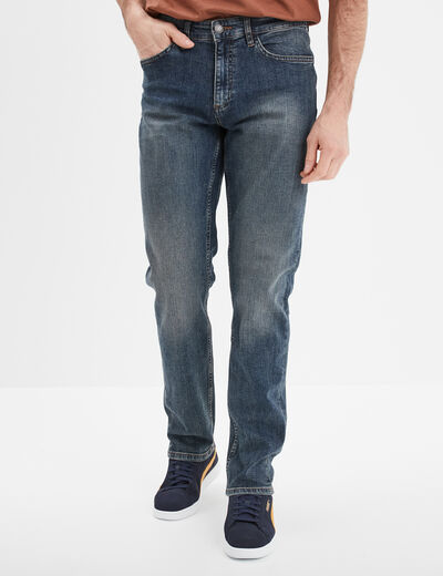 Jeans straight 5 poches denim used homme