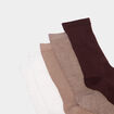 Lot 5 paires chaussettes c&ocirc;tel&eacute;es marron fonc&eacute; femme