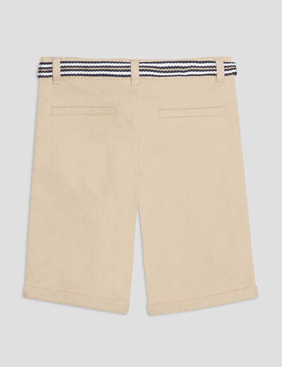 Short droit ceinturé marron clair garçon