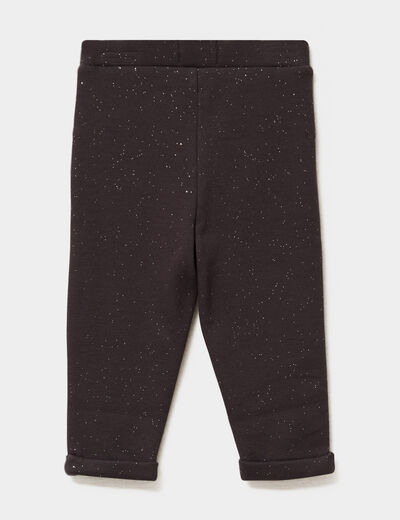 Legging molletonn&eacute; &agrave; paillettes gris fonc&eacute; b&eacute;b&eacute; fille