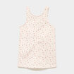 Robe chasuble courte sans manches coton beige fille