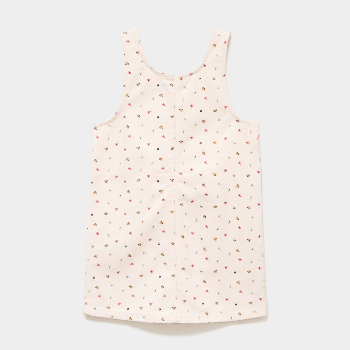 Robe chasuble courte sans manches coton beige fille