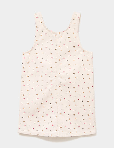 Robe chasuble courte sans manches coton beige fille