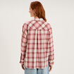 Chemise manches longues coton rose poudr&eacute;e femme