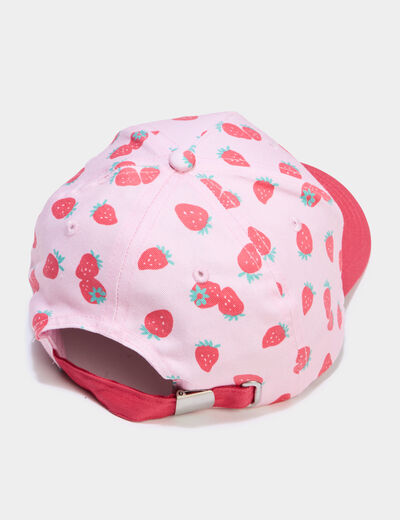 Casquette ajustable coton bomb&eacute;e rose fille