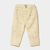 Pantalon ample brod&eacute; coton jaune clair b&eacute;b&eacute; fille
