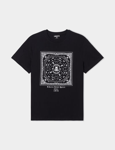 T-shirt manches courtes coton Liberto noir homme