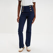 Jean flare &agrave; pont denim brut femme