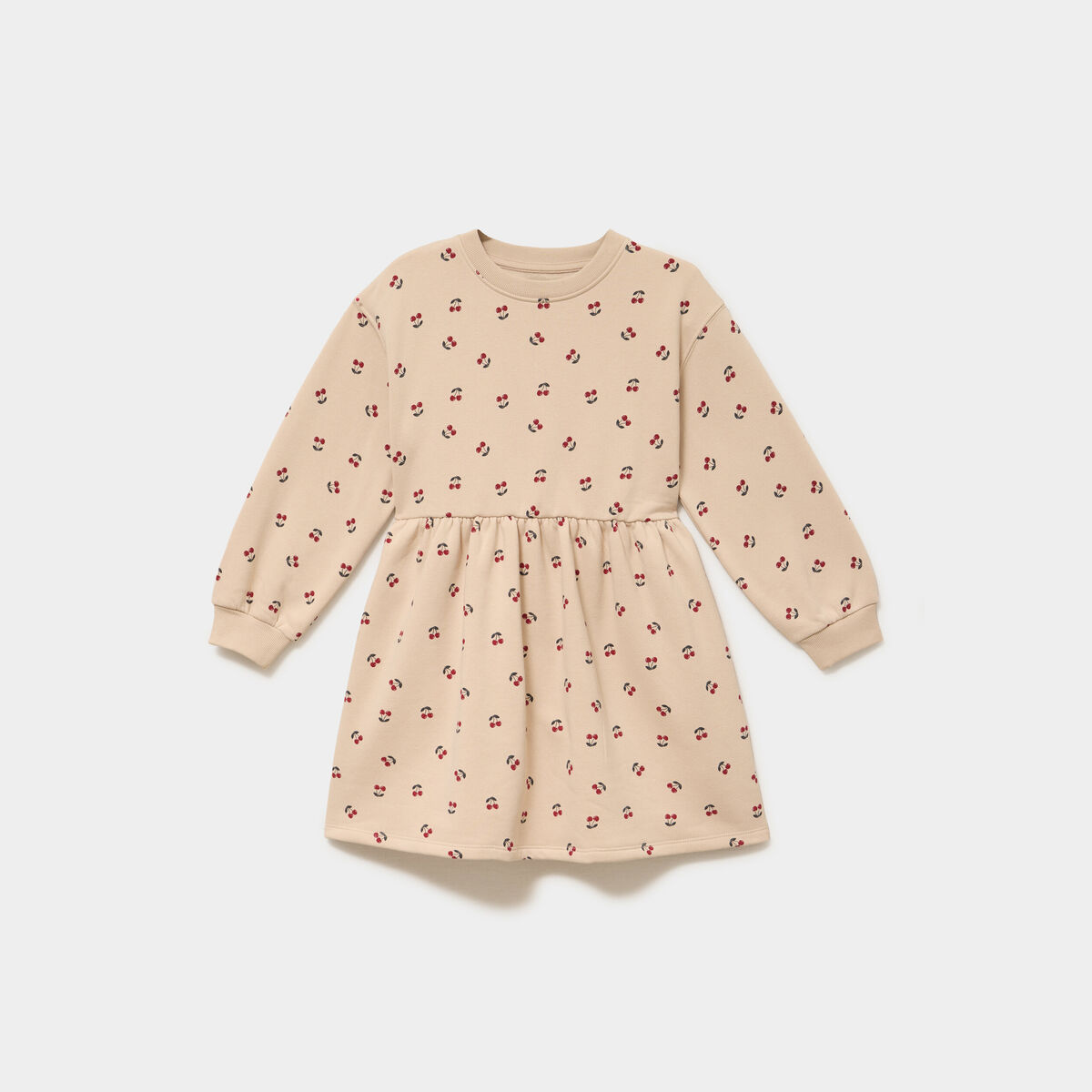 Robe sweat molletonn&eacute;e ample courte ficelle fille