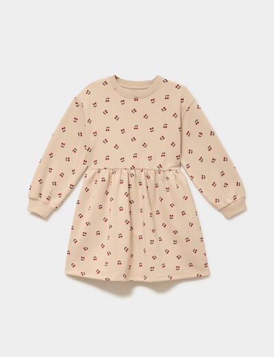 Robe sweat molletonn&eacute;e ample courte ficelle fille
