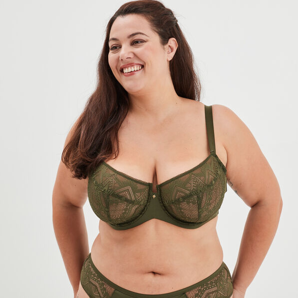 soutien gorge emboitant dentelle ivory vert kaki femmegt Soutien-gorge emboîtant dentelle Ivory vert kaki femme grande taille