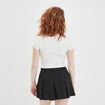 T-shirt cropped encolure carrée Creeks blanc femme