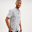 Chemise manches courtes coton bleu homme