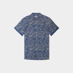 Chemise manches courtes en coton bleu pétrole homme