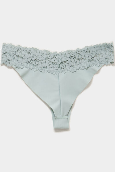 Lot 3 tangas avec dentelle vert clair femme