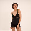 Ensemble pyjama short dentelle 2 pi&egrave;ces noir femme