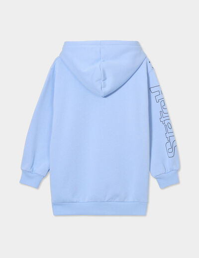 Sweat à capuche hoodie Stitch bleu fille