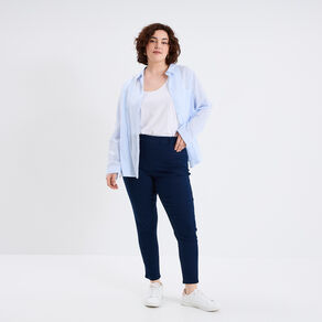 Jegging avec passants taille haute denim blue black femme grande taille