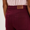 Pantalon wide leg cropped &agrave; boutons violet fonc&eacute; femme