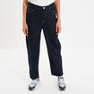 Jean balloon taille haute cropped coton denim brut femme