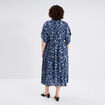 Robe longue taille smockée bleu marine femme grande taille