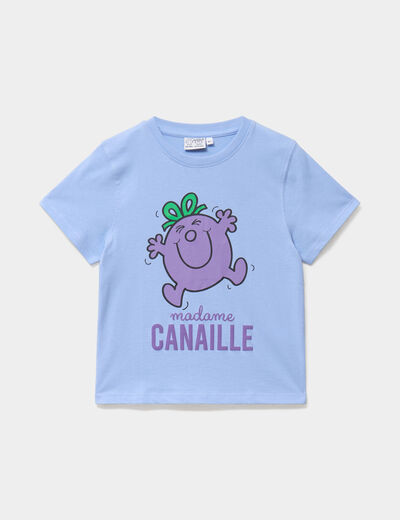 T-shirt coton madame canaille bleu ciel fille