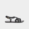 Sandales plates multibrides noir femme