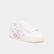 Baskets &agrave; lacets fleurs blanc fille