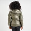 Doudoune légère déperlante à capuche vert kaki femme