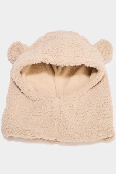 Cagoule effet polaire sable b&eacute;b&eacute;