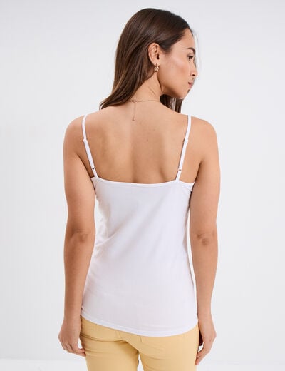 Débardeur coton bretelles réglables blanc femme