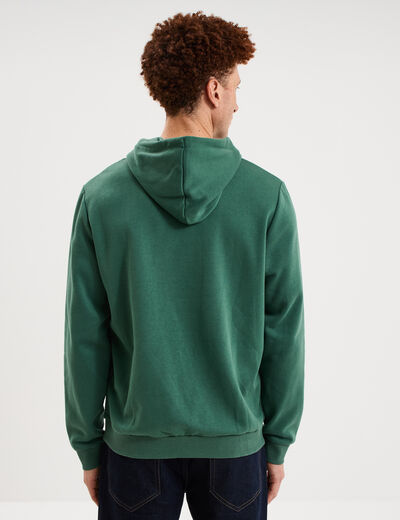 Sweat molleton &agrave; capuche hoodie vert menthe homme