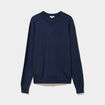 Pull col rond manches longues bleu fonc&eacute; homme