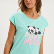 Chemise de nuit courte coton bleu turquoise femme