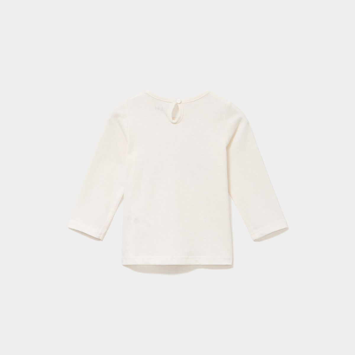 T-shirt manches longues coton blanc b&eacute;b&eacute; fille