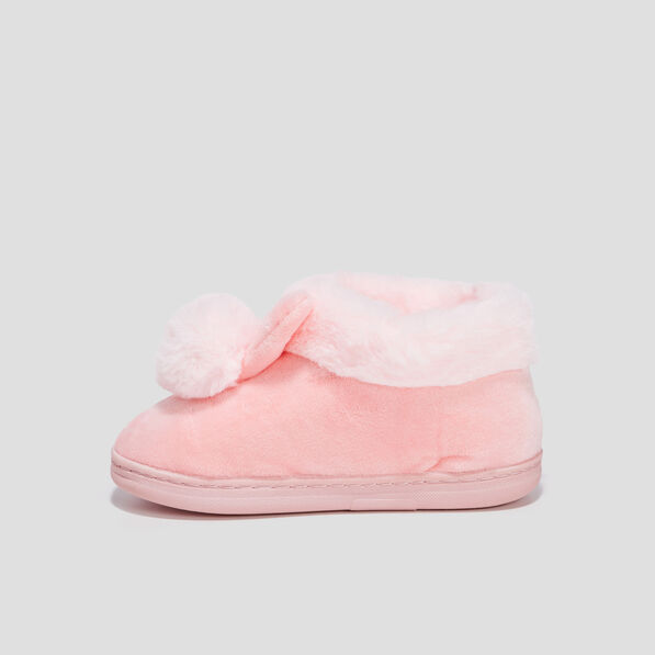 Chaussons avec pompons rose fille