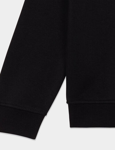 Sweat oversize manches longues col rond noir garçon